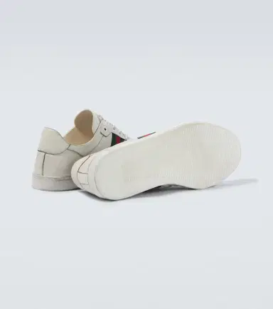 Gucci Stretch Web Stripe leather sneakers | Thumbnail 5 Gucci Stretch Web Stripe leather sneakers | Thumbnail 5