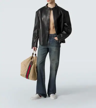 Gucci Stretch Web Stripe leather sneakers | Thumbnail 7 Gucci Stretch Web Stripe leather sneakers | Thumbnail 7