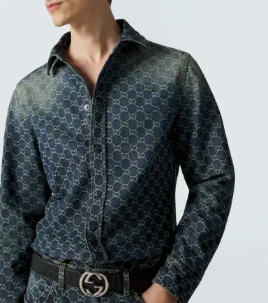 Gucci GG denim jacquard shirt | Thumbnail 5 Gucci GG denim jacquard shirt | Thumbnail 5
