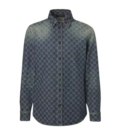 Gucci GG denim jacquard shirt | Thumbnail 1 Gucci GG denim jacquard shirt | Thumbnail 1