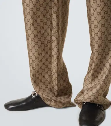 Gucci GG silk twill straight pants | Thumbnail 4 Gucci GG silk twill straight pants | Thumbnail 4