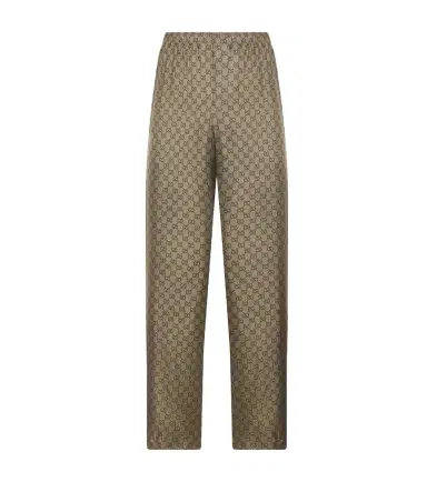 Gucci GG silk twill straight pants | Thumbnail 1 Gucci GG silk twill straight pants | Thumbnail 1