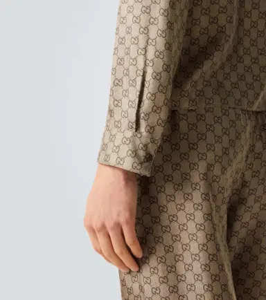 Gucci GG printed silk twill shirt | Thumbnail 2 Gucci GG printed silk twill shirt | Thumbnail 2
