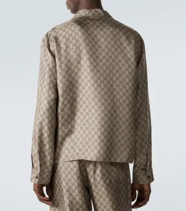 Gucci GG printed silk twill shirt | Thumbnail 4 Gucci GG printed silk twill shirt | Thumbnail 4