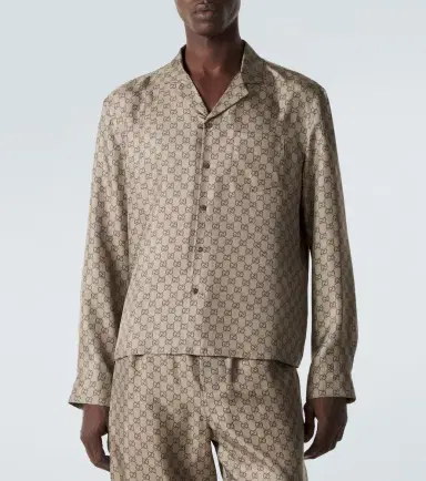 Gucci GG printed silk twill shirt | Thumbnail 6 Gucci GG printed silk twill shirt | Thumbnail 6