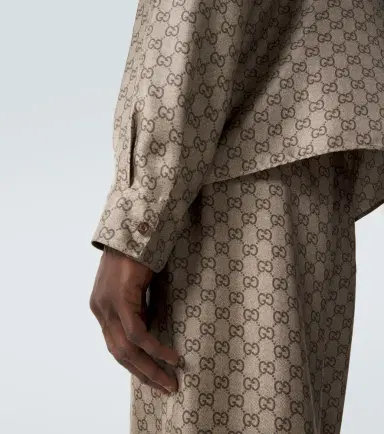 Gucci GG printed silk twill shirt | Thumbnail 7 Gucci GG printed silk twill shirt | Thumbnail 7