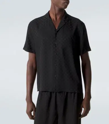 Gucci GG silk jacquard bowling shirt | Thumbnail 2 Gucci GG silk jacquard bowling shirt | Thumbnail 2