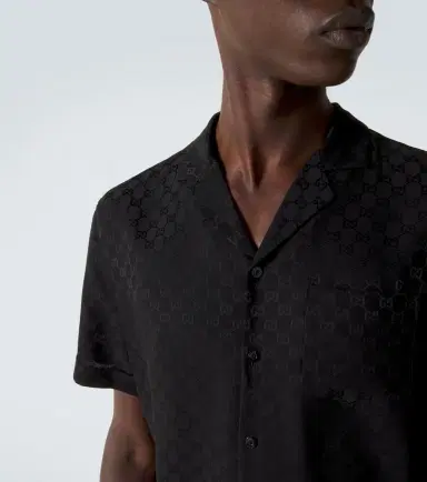 Gucci GG silk jacquard bowling shirt | Thumbnail 6 Gucci GG silk jacquard bowling shirt | Thumbnail 6