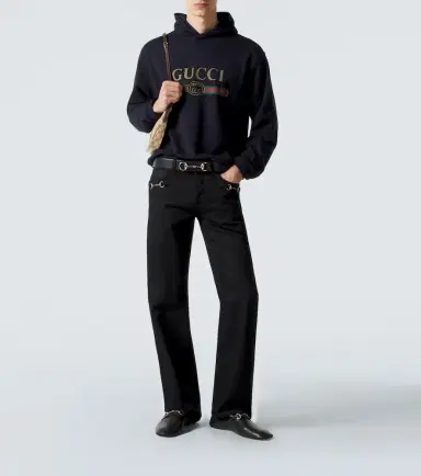 Gucci Logo cotton and cashmere jersey hoodie | Thumbnail 3 Gucci Logo cotton and cashmere jersey hoodie | Thumbnail 3
