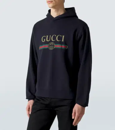 Gucci Logo cotton and cashmere jersey hoodie | Thumbnail 5 Gucci Logo cotton and cashmere jersey hoodie | Thumbnail 5