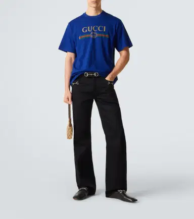 Gucci Logo cotton and silk jersey T-shirt | Thumbnail 4 Gucci Logo cotton and silk jersey T-shirt | Thumbnail 4