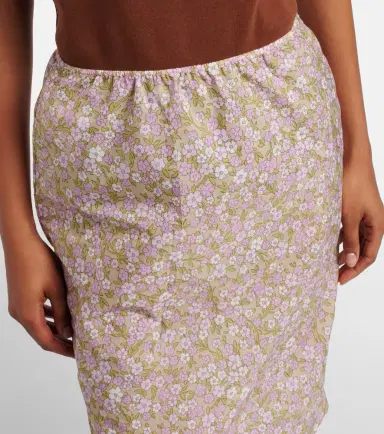 Prada Re-Nylon lace-trimmed floral midi skirt | Thumbnail 3 Prada Re-Nylon lace-trimmed floral midi skirt | Thumbnail 3