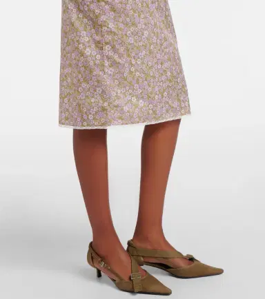 Prada Re-Nylon lace-trimmed floral midi skirt | Thumbnail 5 Prada Re-Nylon lace-trimmed floral midi skirt | Thumbnail 5