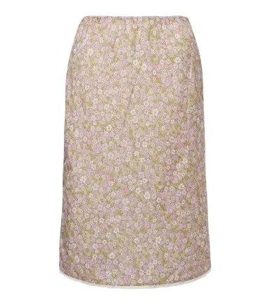 Prada Re-Nylon lace-trimmed floral midi skirt | Thumbnail 1 Prada Re-Nylon lace-trimmed floral midi skirt | Thumbnail 1