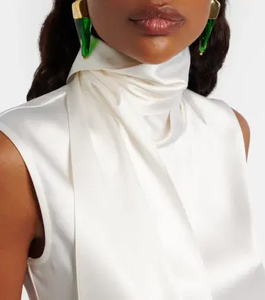Bottega Veneta Scarf-detail silk-blend satin top | Thumbnail 3 Bottega Veneta Scarf-detail silk-blend satin top | Thumbnail 3