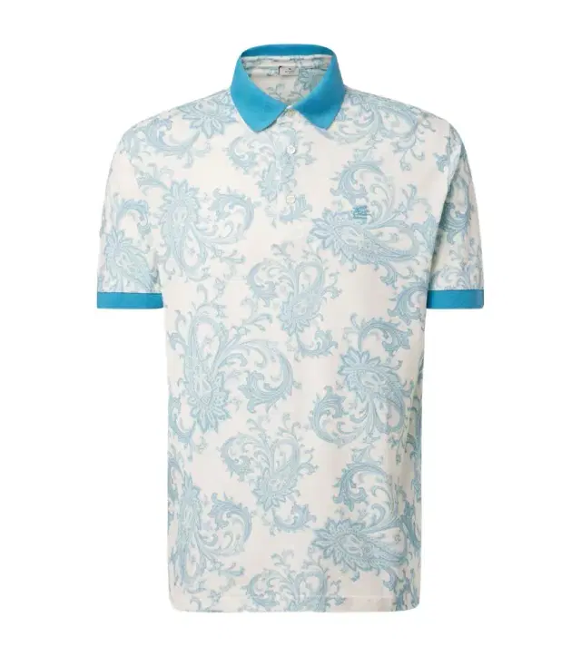 Paisley cotton piqué polo shirt Paisley cotton piqué polo shirt