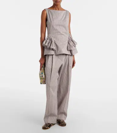Dries Van Noten Striped cotton and silk pants | Thumbnail 3 Dries Van Noten Striped cotton and silk pants | Thumbnail 3