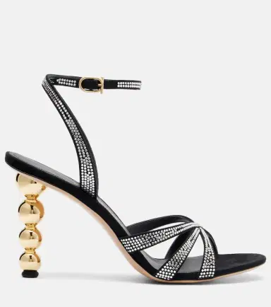 Ferragamo 90 crystal-embellished suede sandals | Thumbnail 3 Ferragamo 90 crystal-embellished suede sandals | Thumbnail 3
