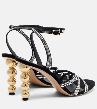 Ferragamo 90 crystal-embellished suede sandals | Thumbnail 4 Ferragamo 90 crystal-embellished suede sandals | Thumbnail 4