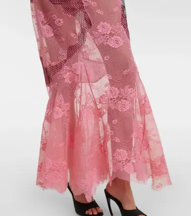 The Attico Sheer lace and mesh maxi dress | Thumbnail 3 The Attico Sheer lace and mesh maxi dress | Thumbnail 3