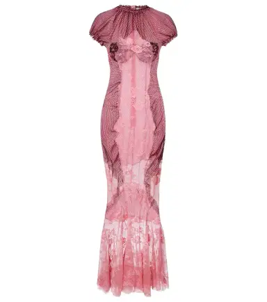 The Attico Sheer lace and mesh maxi dress | Thumbnail 1 The Attico Sheer lace and mesh maxi dress | Thumbnail 1
