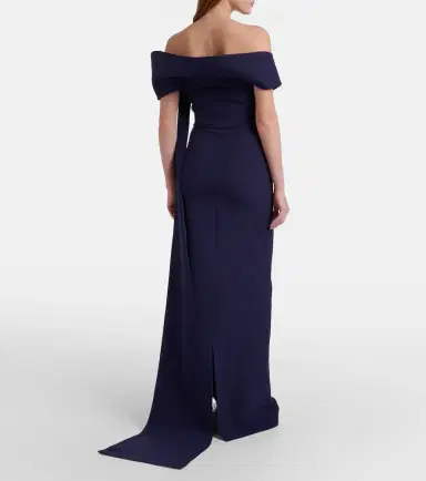 Safiyaa Giorgia off-shoulder crêpe gown | Thumbnail 2 Safiyaa Giorgia off-shoulder crêpe gown | Thumbnail 2