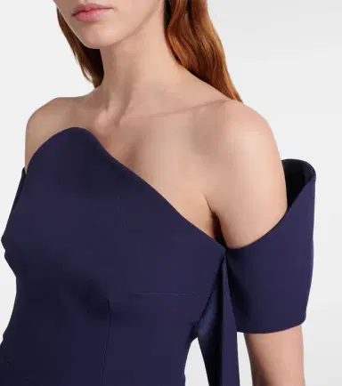 Safiyaa Giorgia off-shoulder crêpe gown | Thumbnail 4 Safiyaa Giorgia off-shoulder crêpe gown | Thumbnail 4