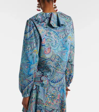 Etro Paisley ruffled cotton-blend blouse | Thumbnail 4 Etro Paisley ruffled cotton-blend blouse | Thumbnail 4