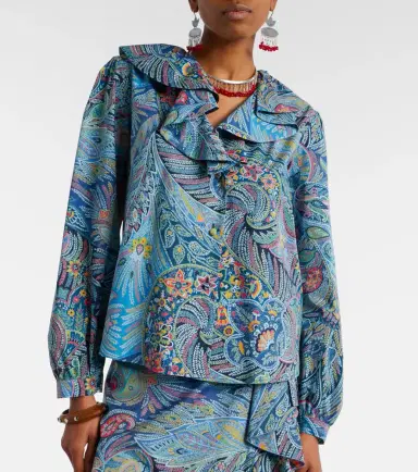 Etro Paisley ruffled cotton-blend blouse | Thumbnail 5 Etro Paisley ruffled cotton-blend blouse | Thumbnail 5
