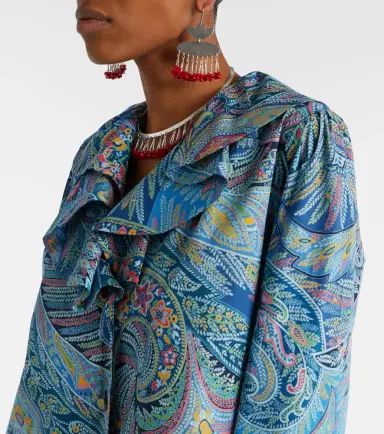 Etro Paisley ruffled cotton-blend blouse | Thumbnail 6 Etro Paisley ruffled cotton-blend blouse | Thumbnail 6