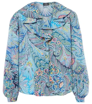 Etro Paisley ruffled cotton-blend blouse | Thumbnail 1 Etro Paisley ruffled cotton-blend blouse | Thumbnail 1