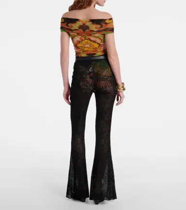 Etro Cotton lace flared pants | Thumbnail 5 Etro Cotton lace flared pants | Thumbnail 5