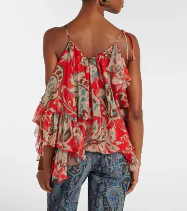 Etro Printed ruffled silk top | Thumbnail 5 Etro Printed ruffled silk top | Thumbnail 5