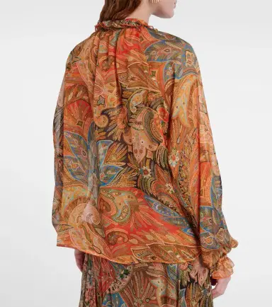 Etro Printed ruffled silk blouse | Thumbnail 3 Etro Printed ruffled silk blouse | Thumbnail 3