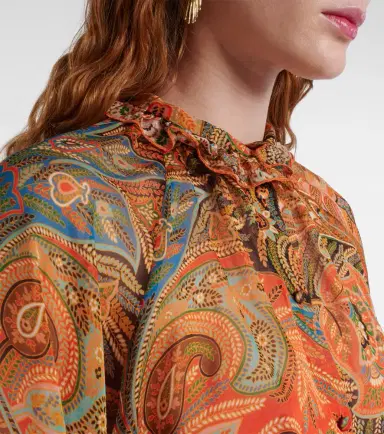 Etro Printed ruffled silk blouse | Thumbnail 4 Etro Printed ruffled silk blouse | Thumbnail 4