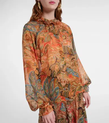 Etro Printed ruffled silk blouse | Thumbnail 5 Etro Printed ruffled silk blouse | Thumbnail 5