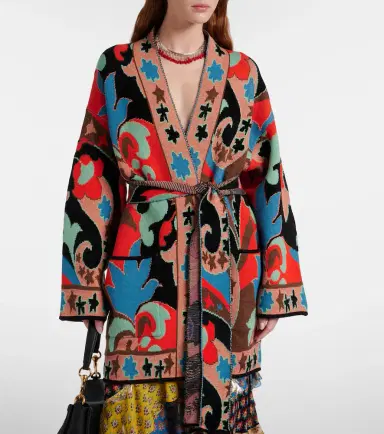 Etro Jacquard wool-blend wrap cardigan | Thumbnail 2 Etro Jacquard wool-blend wrap cardigan | Thumbnail 2