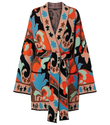 Etro Jacquard wool-blend wrap cardigan | Thumbnail 1 Etro Jacquard wool-blend wrap cardigan | Thumbnail 1