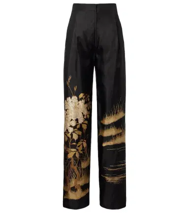 Max Mara Mappa printed high-rise silk wide-leg pants | Thumbnail 1 Max Mara Mappa printed high-rise silk wide-leg pants | Thumbnail 1