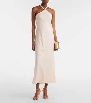Max Mara Ghiotto embellished satin slip dress | Thumbnail 6 Max Mara Ghiotto embellished satin slip dress | Thumbnail 6