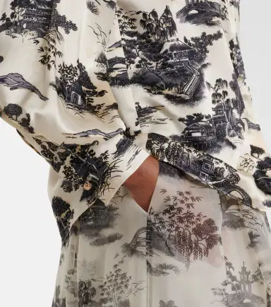 Max Mara Vetro printed silk satin shirt | Thumbnail 6 Max Mara Vetro printed silk satin shirt | Thumbnail 6