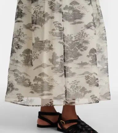 Max Mara Elegante Sabbia printed silk organza maxi skirt | Thumbnail 2 Max Mara Elegante Sabbia printed silk organza maxi skirt | Thumbnail 2