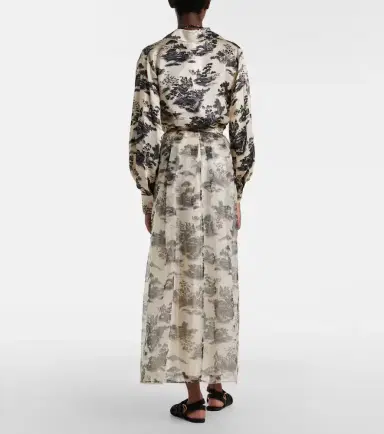 Max Mara Elegante Sabbia printed silk organza maxi skirt | Thumbnail 3 Max Mara Elegante Sabbia printed silk organza maxi skirt | Thumbnail 3