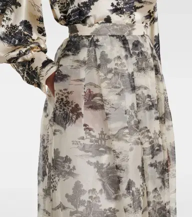 Max Mara Elegante Sabbia printed silk organza maxi skirt | Thumbnail 5 Max Mara Elegante Sabbia printed silk organza maxi skirt | Thumbnail 5