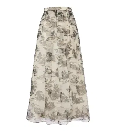 Max Mara Elegante Sabbia printed silk organza maxi skirt | Thumbnail 1 Max Mara Elegante Sabbia printed silk organza maxi skirt | Thumbnail 1