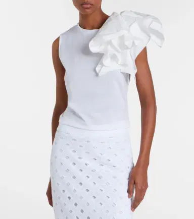 Max Mara Elegante Taglio cotton jersey top | Thumbnail 2 Max Mara Elegante Taglio cotton jersey top | Thumbnail 2