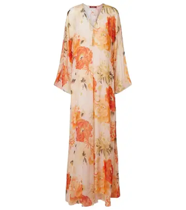 Max Mara Angus floral silk chiffon maxi dress | Thumbnail 1 Max Mara Angus floral silk chiffon maxi dress | Thumbnail 1