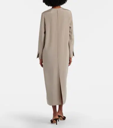 Max Mara Unghia silk-blend midi dress | Thumbnail 3 Max Mara Unghia silk-blend midi dress | Thumbnail 3