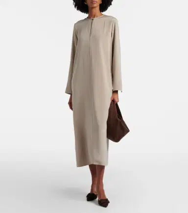 Max Mara Unghia silk-blend midi dress | Thumbnail 5 Max Mara Unghia silk-blend midi dress | Thumbnail 5