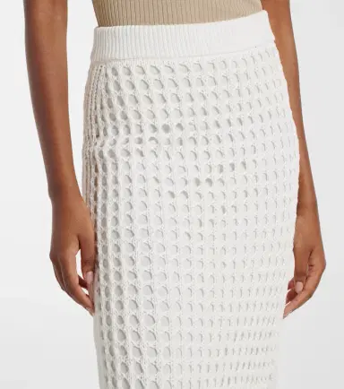Max Mara Geode open-knit cotton midi skirt | Thumbnail 2 Max Mara Geode open-knit cotton midi skirt | Thumbnail 2